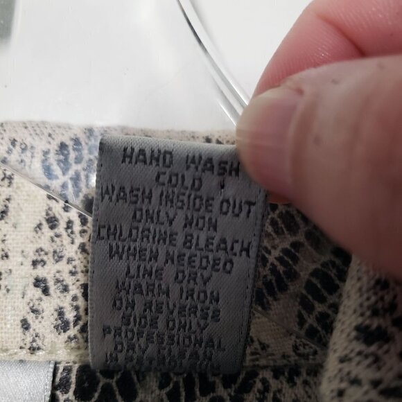 Chicos 2 Snakeskin Jacket Lightweight Metallic Linen Blend Womens Large - Picture 5 of 9